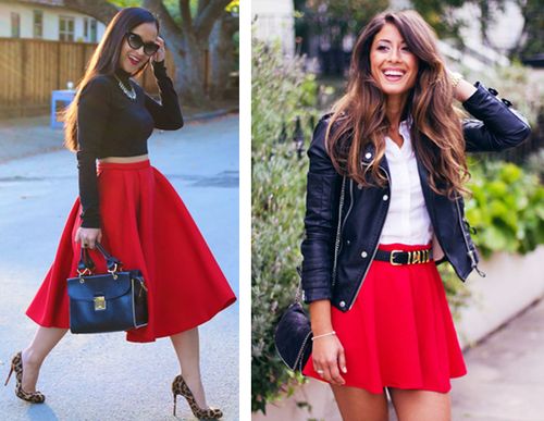С чем носить длинную красную юбку: фото отличных решений для любого образа
